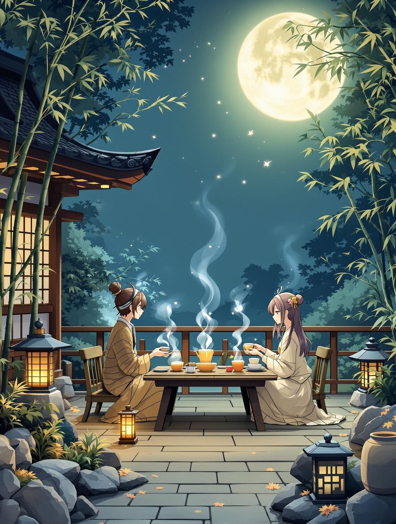 快看动漫编辑精选番剧《月下茶会》封面 - 日常 / 治愈,编辑月见推荐